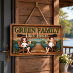 Lake House Retreat Family - Personalized Wood Sign - Gift For Couple, Family, Summer Decorations