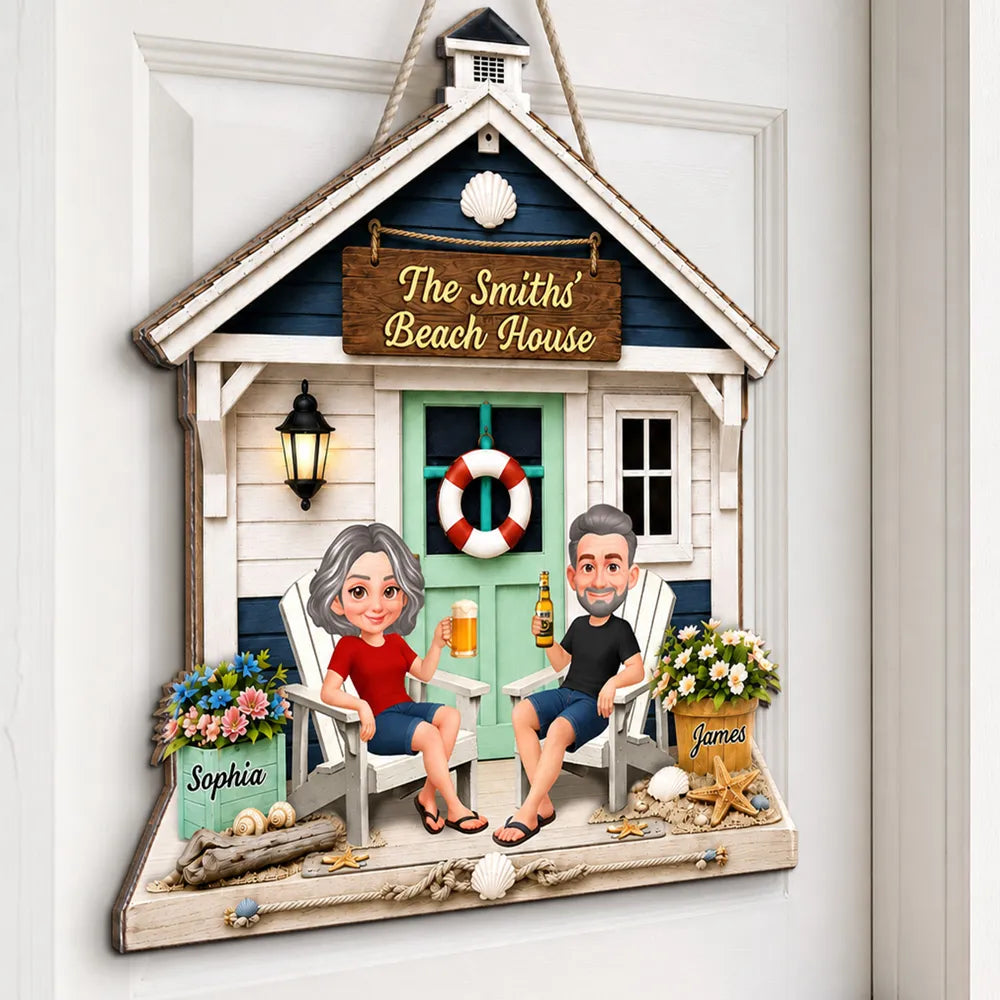 Welcome To Our Beach House 2D Flat - Personalized Wood Sign