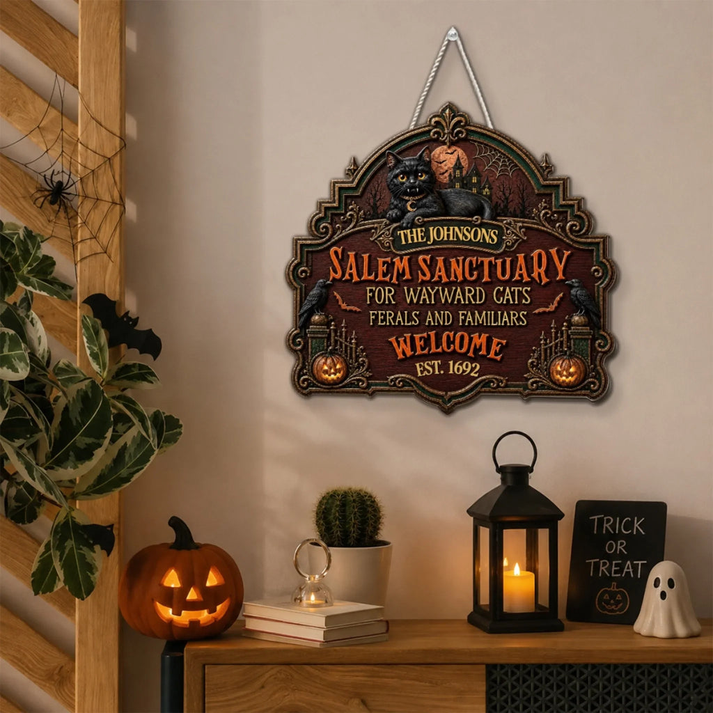 Ferals And Familiars Welcome - Personalized Wood Sign