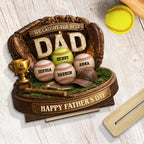 We Caught the Best Baseball Dad - Personalized 2-Layered Wooden Plaque - Gift for Dad, Husband