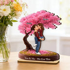 Love That Grows With Time - Personalized 2-Layered Wooden Plaque - Anniversary, Valentine's Day Gift, Gift For Him, Gift For Her