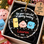 The Year Of Squishies 2D Flat - Personalized Glass Ornament - Christmas Gift For Squishy Lovers, Gift for Kids, 2026 Keepsake