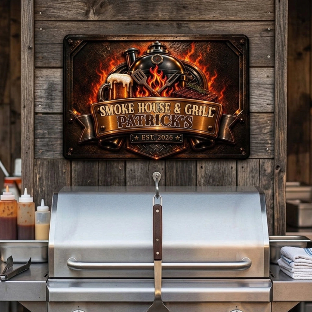 Grill Flame - Personalized Metal Sign