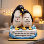 You Are My Penguin - Personalized 2-Layered Wooden Plaque - Sentimental Wedding Anniversary Gift, Gift for Him, for Her