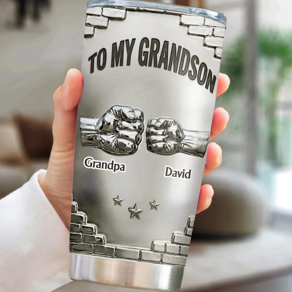 To My Grandson I Believe In You - Personalized 3D Effect Tumbler