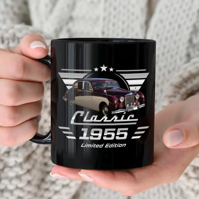 Custom Photo Classic Car Limited Edition - Personalized Black Mug