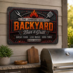 Bar And Grill - Personalized Metal Sign