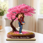 Love That Grows With Time - Personalized 2-Layered Wooden Plaque - Anniversary, Valentine's Day Gift, Gift For Him, Gift For Her