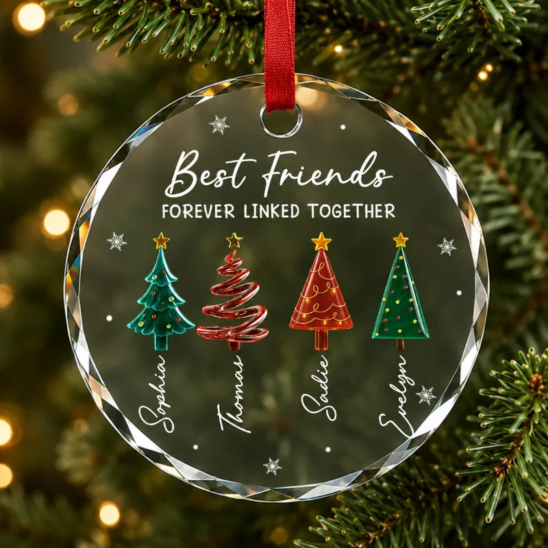 Season Love Siblings - Personalized Glass Ornament