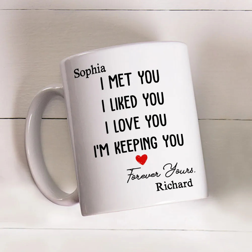I Met You I Liked You I Love You- Personalized Coffee Mug