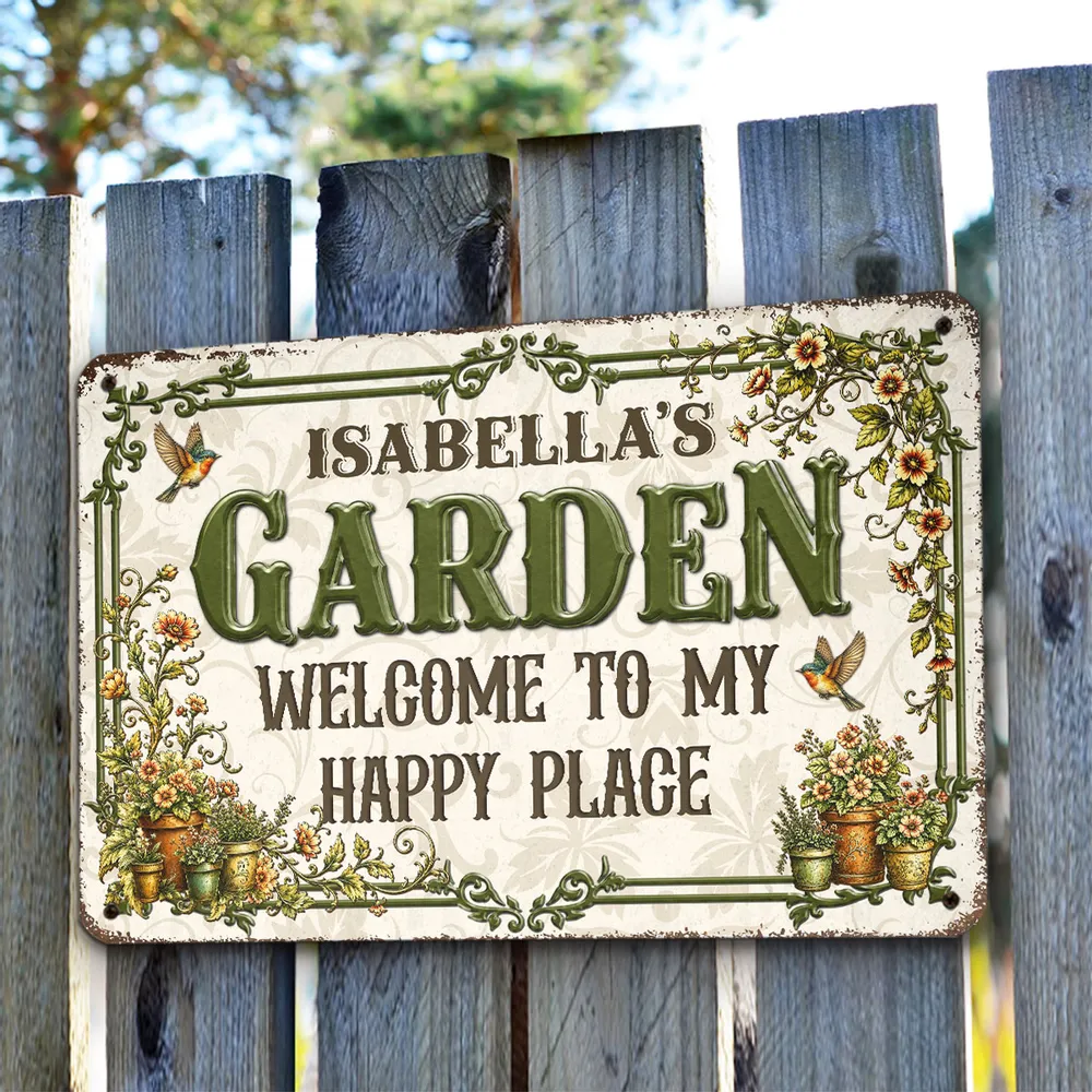 Garden House - Personalized Metal Sign