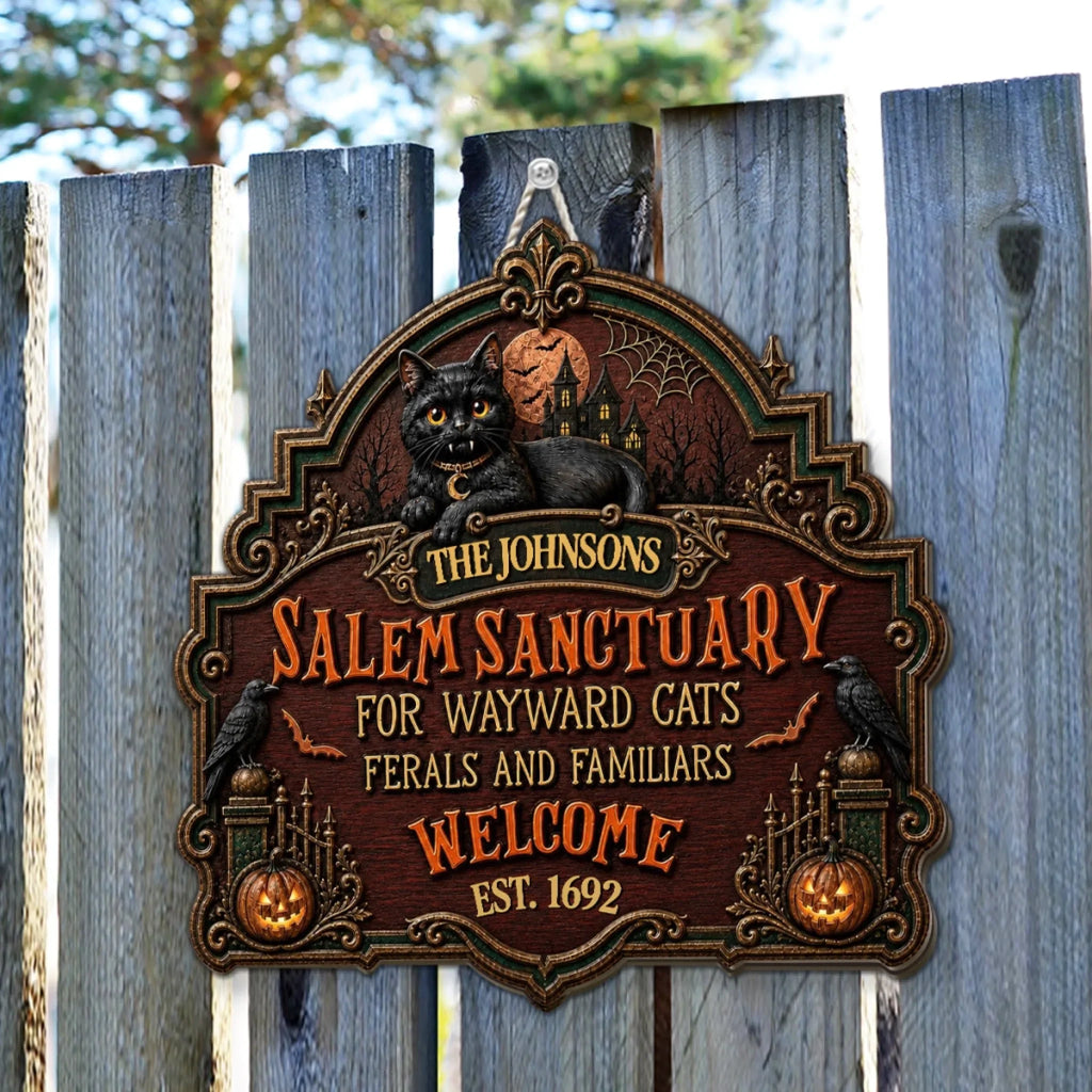 Ferals And Familiars Welcome - Personalized Wood Sign