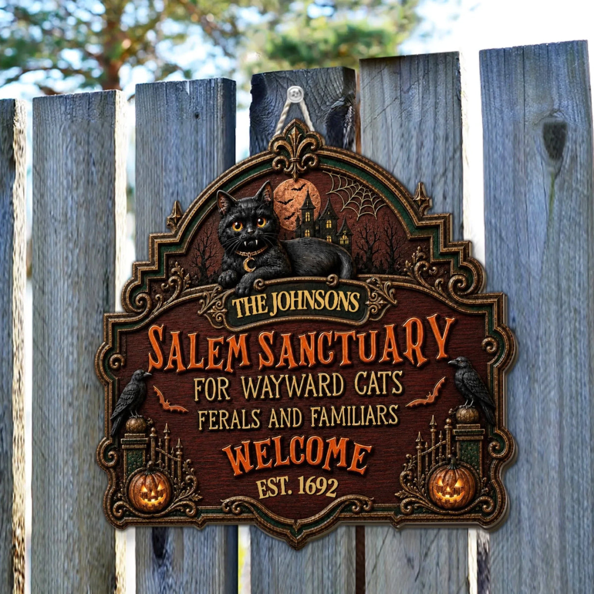 Ferals And Familiars Welcome - Personalized Wood Sign