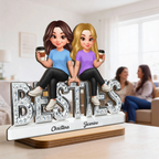 Beautiful Besties Forever - Personalized 2-Layered Wooden Plaque - Gift For Best Friends