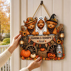 Grandma & Grandpa's Herd - Personalized Wooden Door Sign - Fall Decor for Grandparents, Grandparent's Day Gift