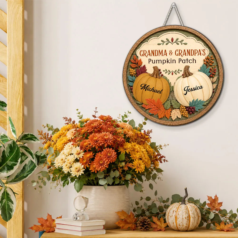 Pumpkin Patch - Personalized Wood Sign