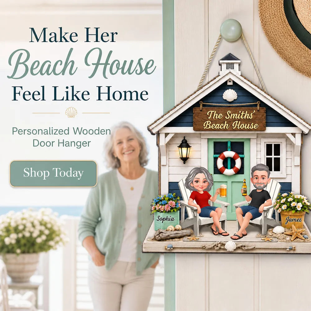 Welcome To Our Beach House 2D Flat - Personalized Wood Sign