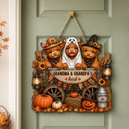 Grandma & Grandpa's Herd - Personalized Wooden Door Sign - Fall Decor for Grandparents, Grandparent's Day Gift