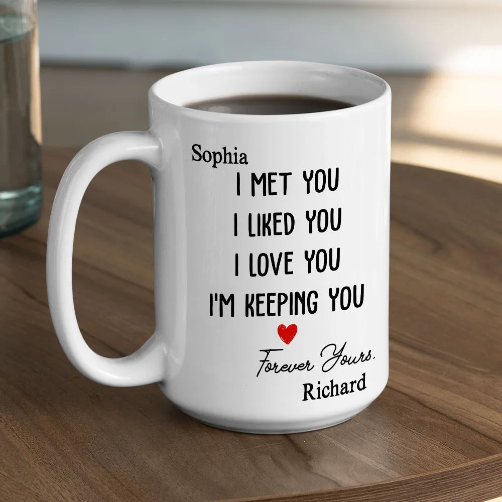 I Met You I Liked You I Love You- Personalized Coffee Mug