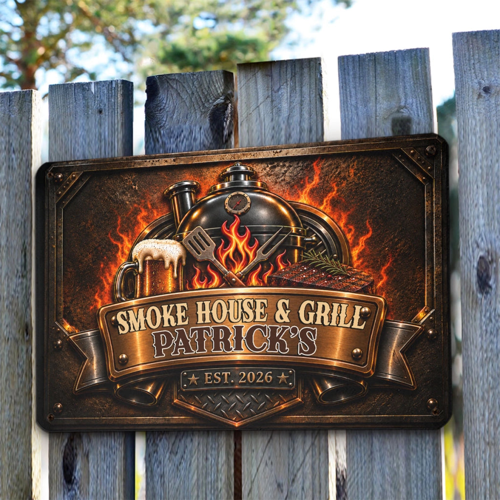 Grill Flame - Personalized Metal Sign