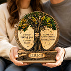 Couple Tree I Wood Marry You - Personalized 2-Layered Wooden Plaque - Gift For Couple