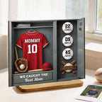 Mom Kids Baseball Locket Room - Personalized 2-Layered Wooden Plaque - Gift For Mom