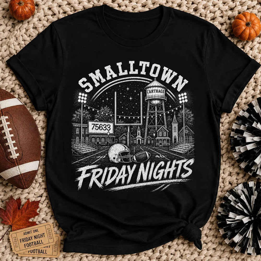 Custom Town Name & Zip Code Game Day Football - Personalized Shirt - Trendy Tee for Football Lover