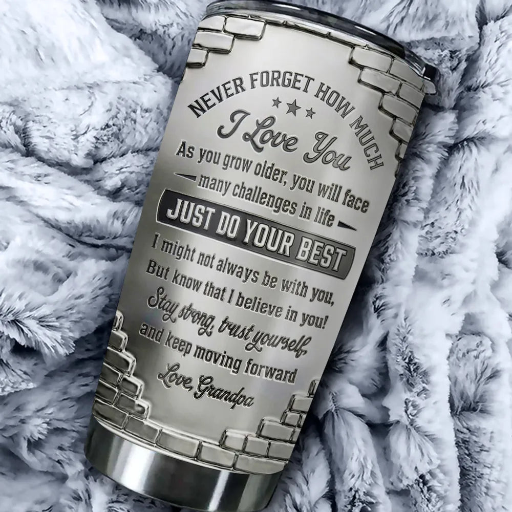 To My Grandson I Believe In You - Personalized 3D Effect Tumbler