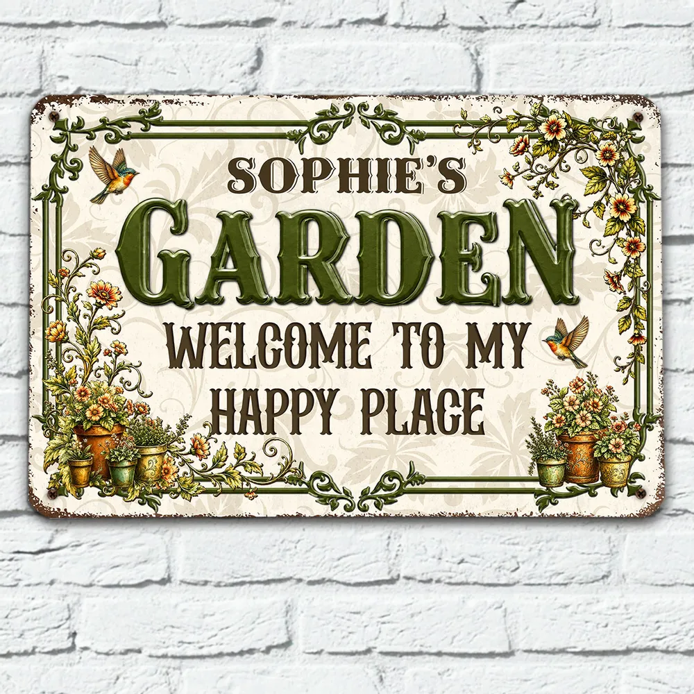 Garden House - Personalized Metal Sign