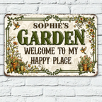 Garden House - Personalized Metal Sign