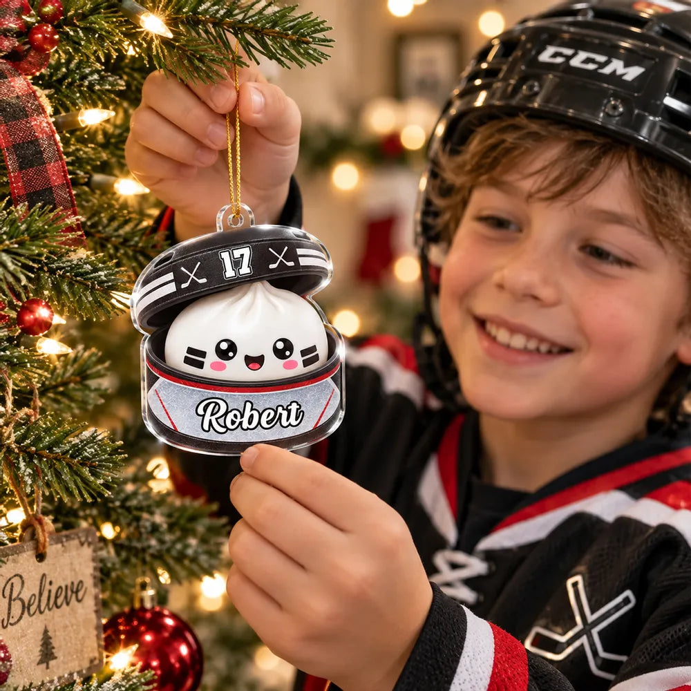 Custom Sports Dumpling Squishy Style - Personalized Acrylic Ornament - Christmas Gift for Daughter, Son, Grandkids