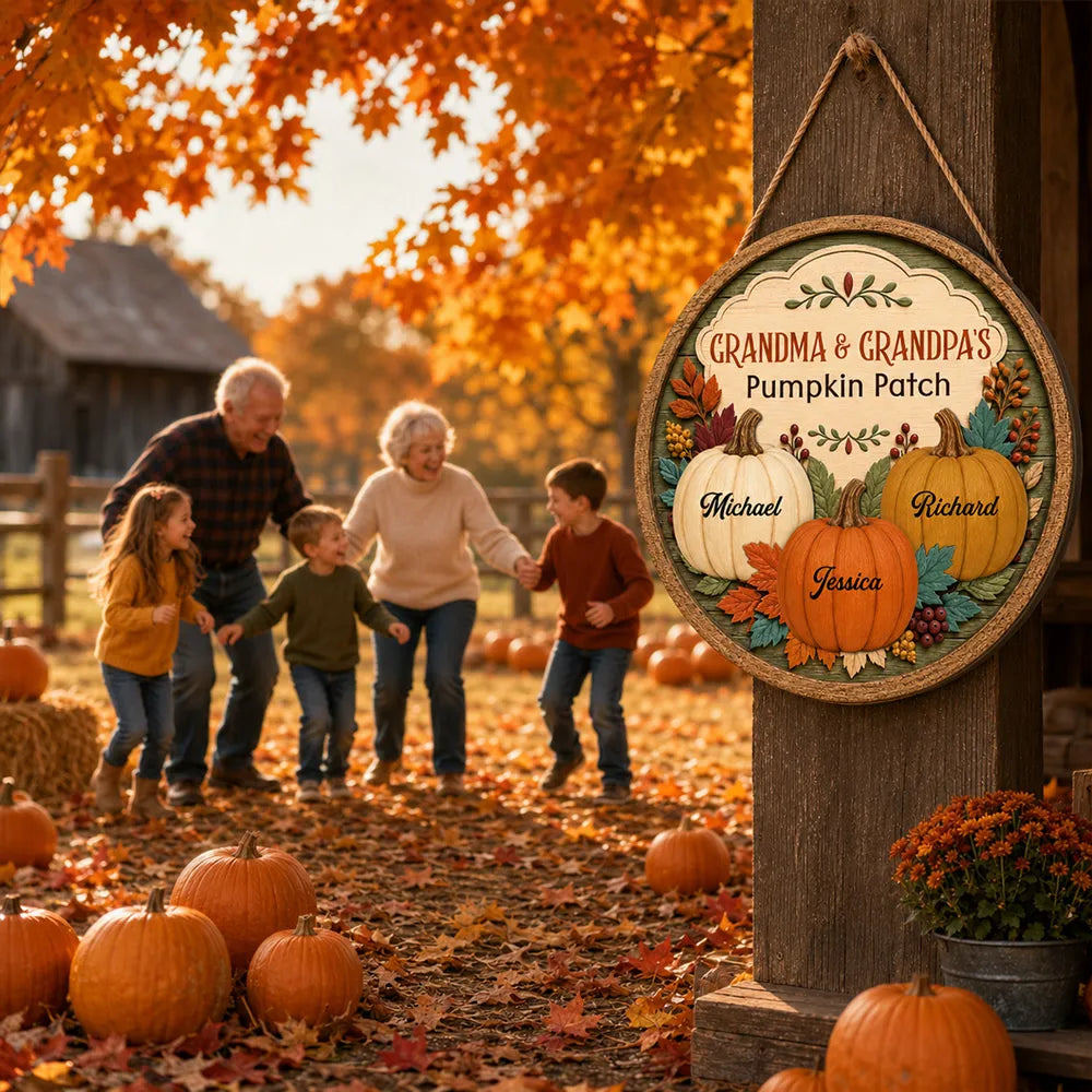 Pumpkin Patch - Personalized Wood Sign
