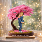 Love That Grows With Time - Personalized 2-Layered Wooden Plaque - Anniversary, Valentine's Day Gift, Gift For Him, Gift For Her