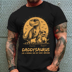 Retro Yellow Vintage Daddysaurus - Personalized Shirt - Funny Father's Day Gift For Dad, Husband
