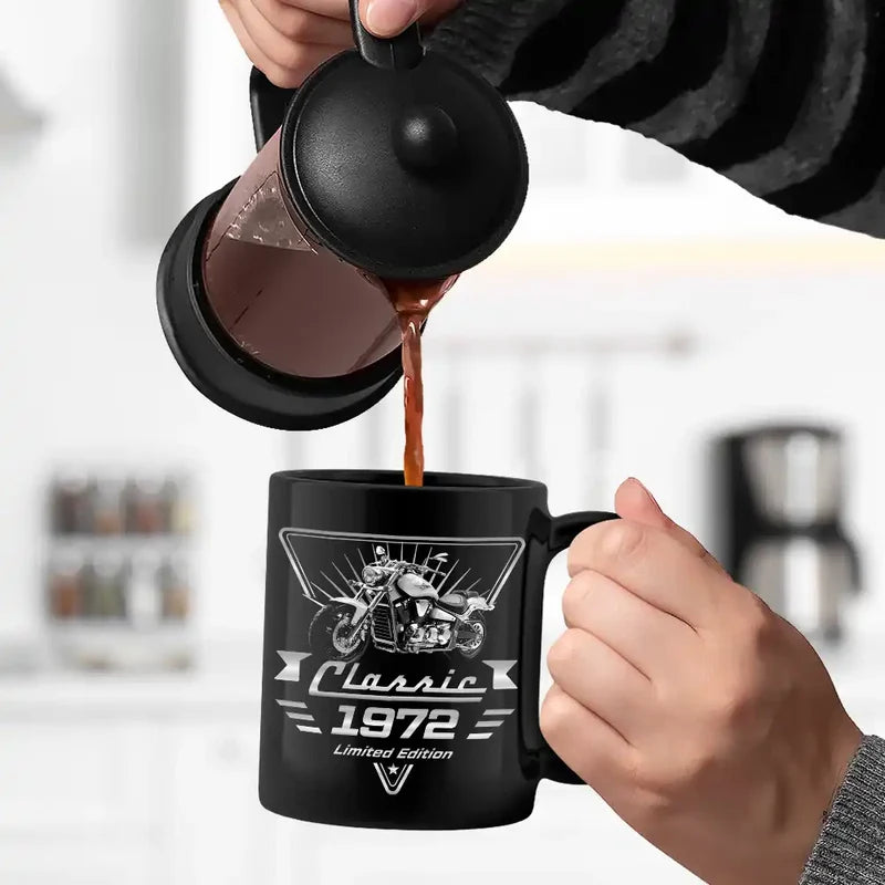 Custom Photo Classic Car Limited Edition - Personalized Black Mug
