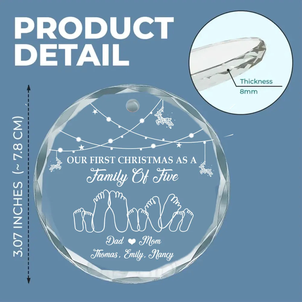 As A Family Of Three - Personalized Glass Ornament
