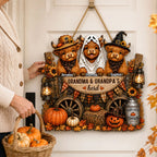Grandma & Grandpa's Herd - Personalized Wooden Door Sign - Fall Decor for Grandparents, Grandparent's Day Gift