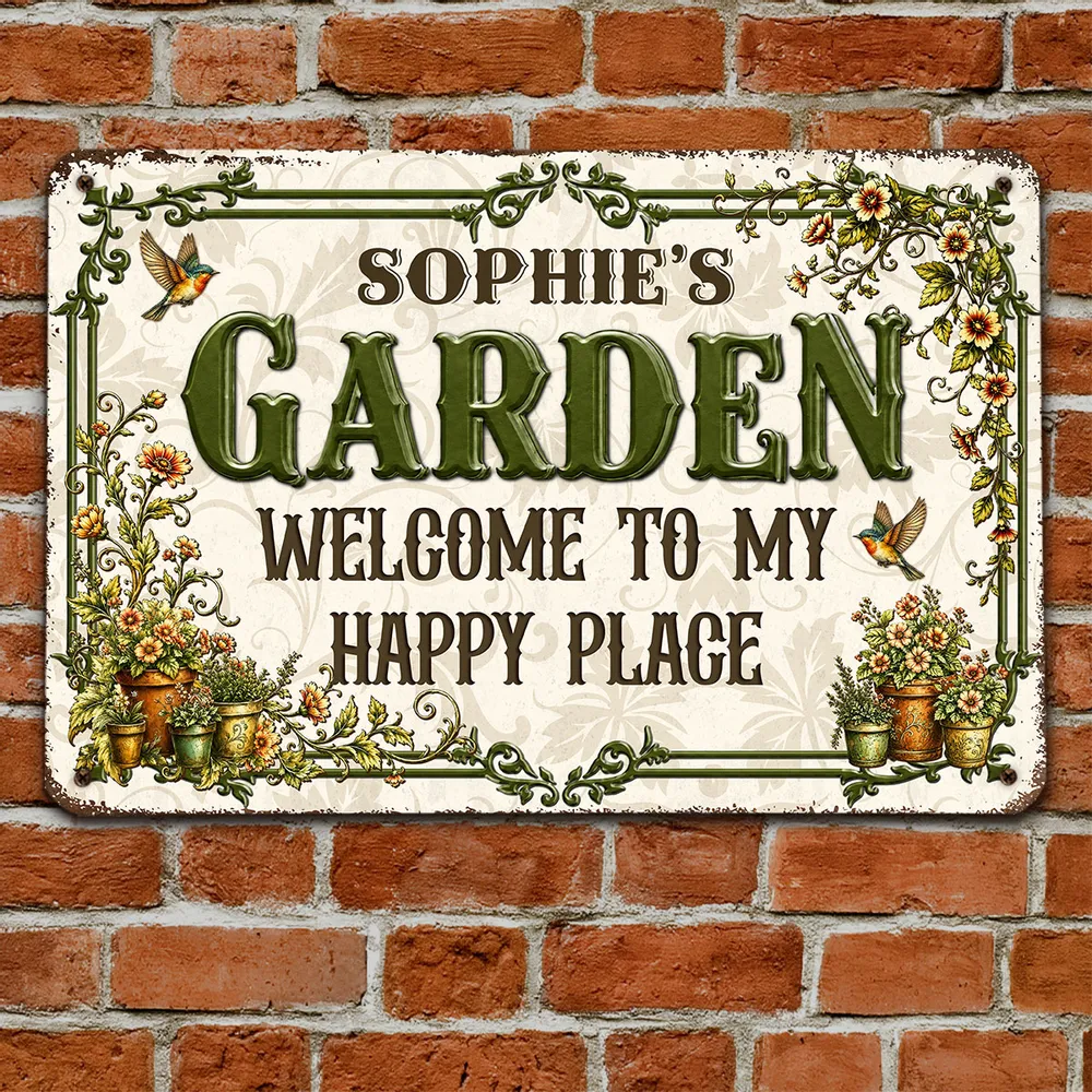 Garden House - Personalized Metal Sign