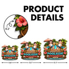 Summer Vibe Welcome To Our Poolside Paradise - Personalized Wood Sign - Gift For Couple, Summer Porch, Patio, Bar Decoration