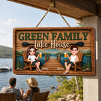 Lake House Retreat Family - Personalized Wood Sign - Gift For Couple, Family, Summer Decorations