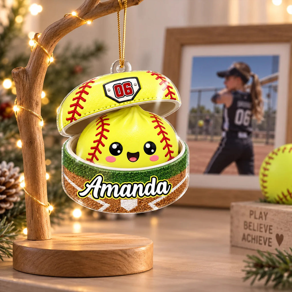 Custom Sports Dumpling Squishy Style - Personalized Acrylic Ornament - Christmas Gift for Daughter, Son, Grandkids