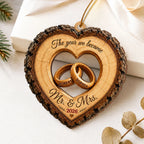 Together Forever Couple Anniversary 2D Flat - Personalized Wooden Ornament - Heartfelt Gift for Her, for Him
