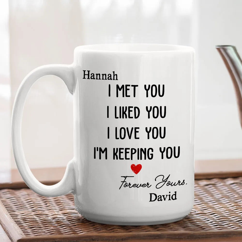 I Met You I Liked You I Love You- Personalized Coffee Mug
