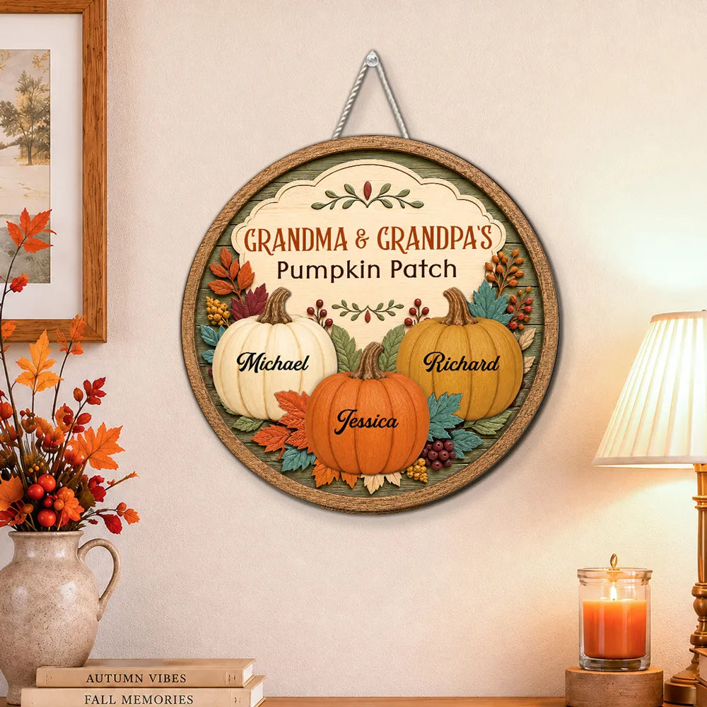 Pumpkin Patch - Personalized Wood Sign