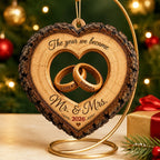 Together Forever Couple Anniversary 2D Flat - Personalized Wooden Ornament - Heartfelt Gift for Her, for Him