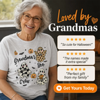 Grandma's Boo Crew Checkered Leopard Polka Dot Ghosts - Personalized Shirt - Perfect Halloween Costume for Grandma