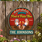 Summer Vibe Relax Unwind On Patio Backyard Bar Time - Personalized Wood Sign - Gift For Couple, Summer Outdoor Porch, Patio, Bar Decoration