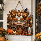 Grandma & Grandpa's Herd - Personalized Wooden Door Sign - Fall Decor for Grandparents, Grandparent's Day Gift