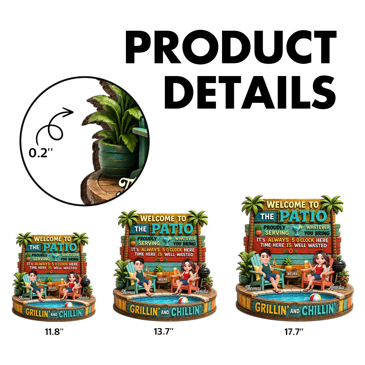 Couple Patio Welcome Proudly Serving Whatever You Bring - Personalized Wooden Sign - Summer Backyard Decor