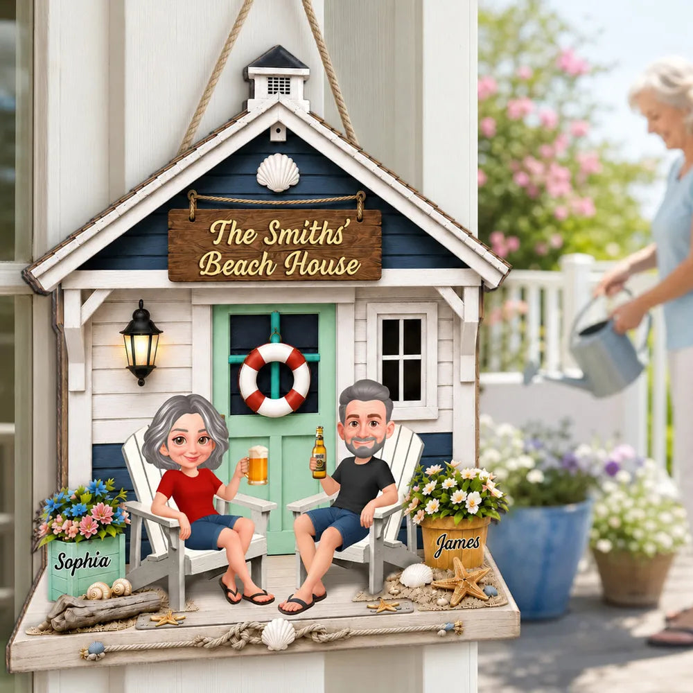 Welcome To Our Beach House 2D Flat - Personalized Wood Sign